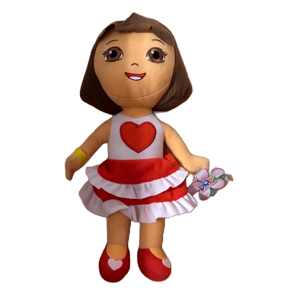 NICK JR. Dora The Explorer Plush Toy - 8" Dora Plush NEW Heart Valentine’s Day